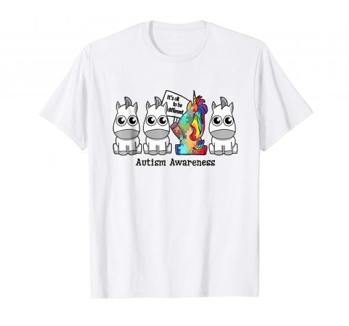 It's ok to be different Autism Awareness Unicorn Gift Shirt