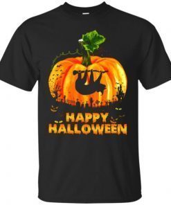 Sloth Pumpkin Happy Halloween TShirt