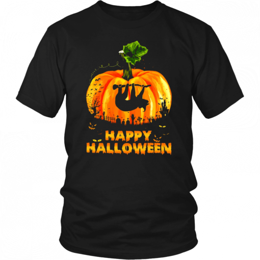 Sloth Pumpkin Happy Halloween TShirt