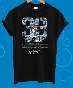 33 Tony Dorsett Running Back Signature T-Shirt