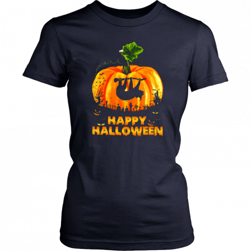 Sloth Pumpkin Happy Halloween TShirt