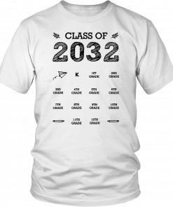 Class of 2032 grow with me with space for check marks T-Shirt