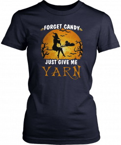 Forget candy just give me yarn Halloween moon Unisex T-shirt