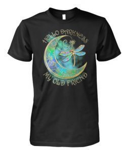 Hippie hello darkness my old friend moon and dragonfly shirt and men’s tank top T-Shirt