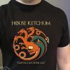 House ketchum gotta catch’em all shirt and women’s v-neck T-Shirt