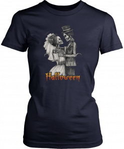 Original Halloween Wedding Day In OctoberBride And Groom Funny Shirt