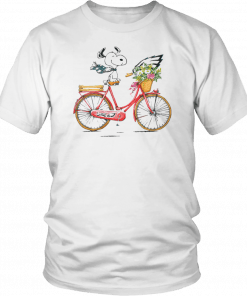 Philadelphia Eagles Snoopy Riding A Bicycle T-Shirt