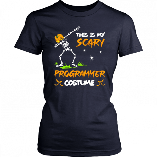 This Is My Scary Programmer Costume Dabbing Skeleton Pumpkin Halloween Shirt