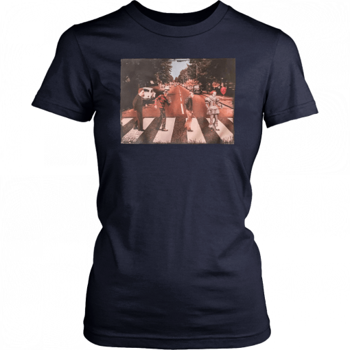 Horror movie characters walking abbey road T-Shirt