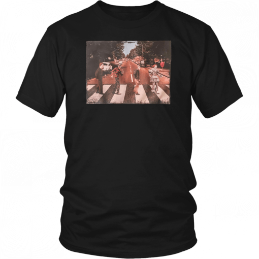 Horror movie characters walking abbey road T-Shirt