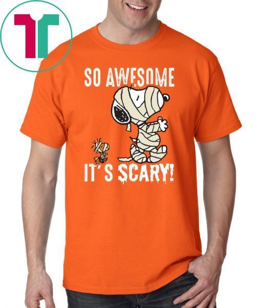 So Awesome It's Scary Mummy Snoopy Kids Halloween Costume T-Shirt