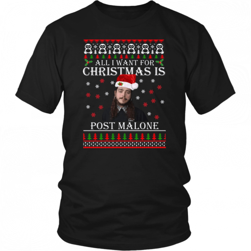 All I want for Christmas is Post Malone Funny T-Shirt