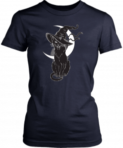 Black Cat Witch Moon Unisex T-Shirt