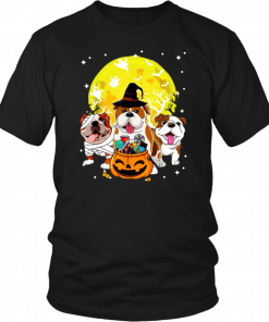 Buy Bulldog Mummy Witch Dog Moon Ghosts Halloween T-Shirt