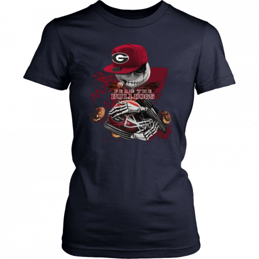 Jack Skellington Smoking Fear The georgia bulldogs T-Shirt