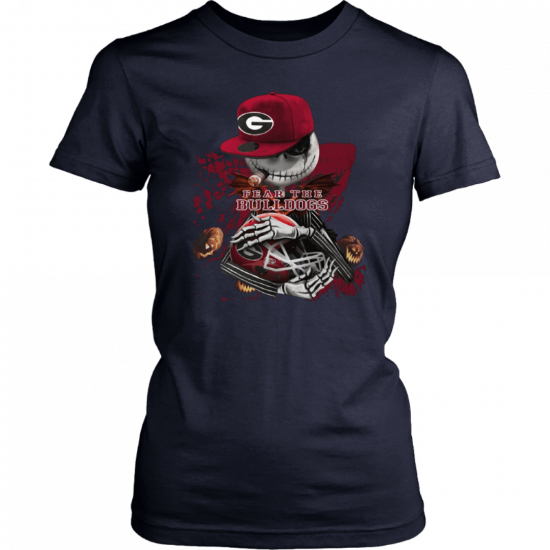 Jack Skellington Smoking Fear The georgia bulldogs T-Shirt