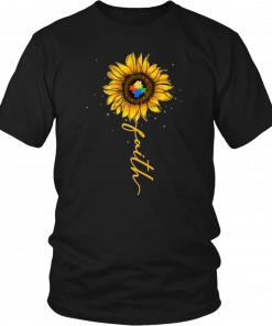 Faith Sunflower Autism Awareness Meaningful Gift T-Shirt