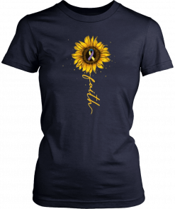 Faith Sunflower Bladder Cancer Awareness T-Shirt