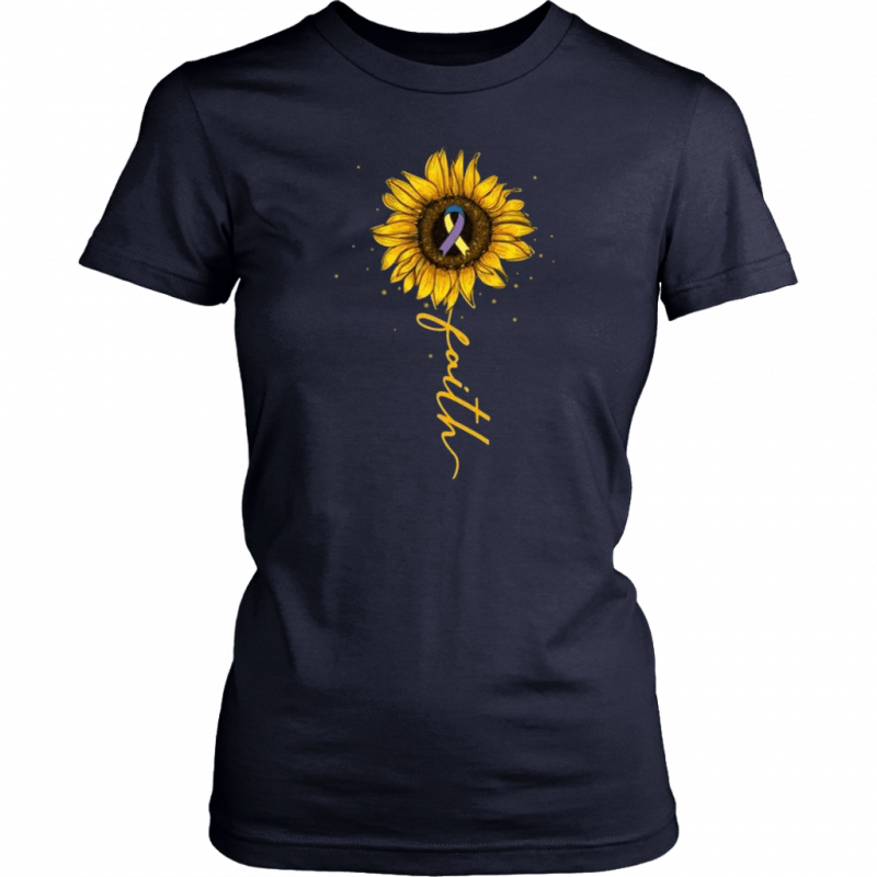 Faith Sunflower Bladder Cancer Awareness T-Shirt