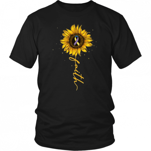 Faith Sunflower Bladder Cancer Awareness T-Shirt