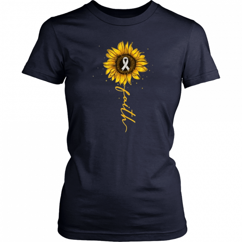 Faith Sunflower Brain Cancer Awareness Meaningful Gift T-Shirt