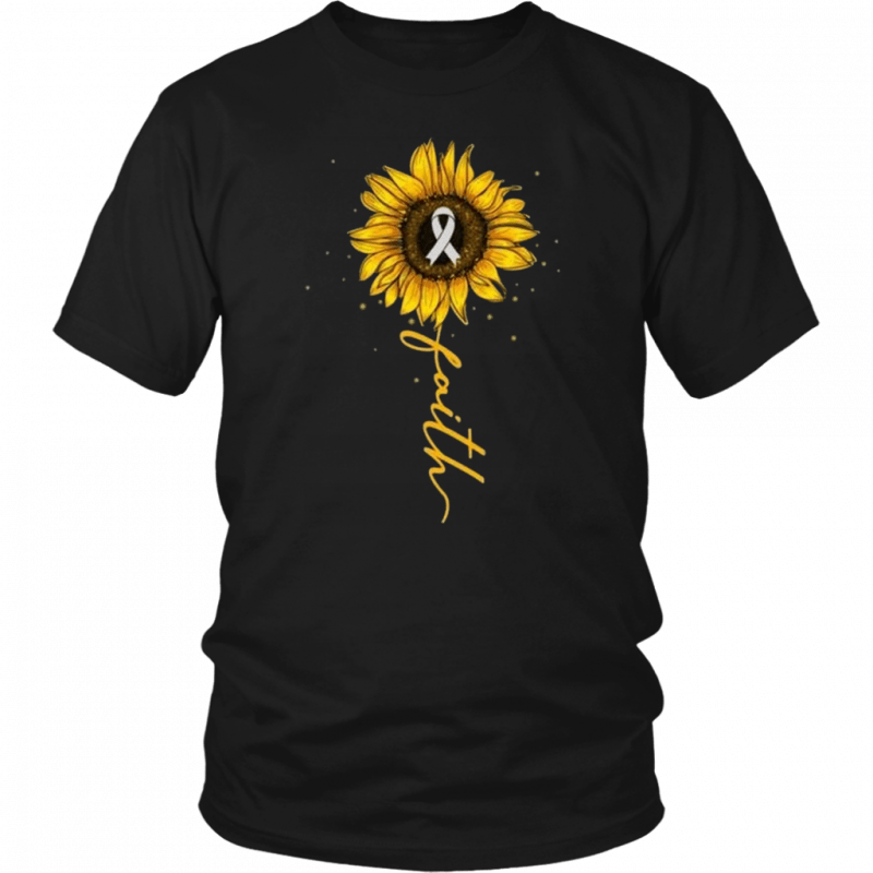 Faith Sunflower Brain Cancer Awareness Meaningful Gift T-Shirt