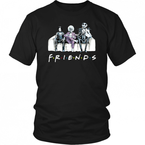 Friends tv show beetlejuice edward scissorhands and jack skellington T-Shirt