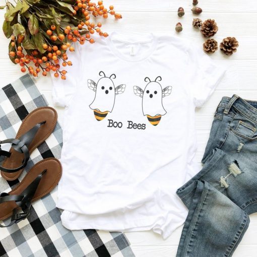 Funny BOO BEES Halloween T shirt Ladies Tee Honey Bee Halloween Costume Boobies Ghost Boobs Boobees