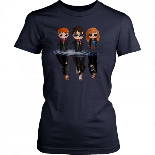 Harry Potter Characters Chibi Water Mirror Reflection T-Shirt