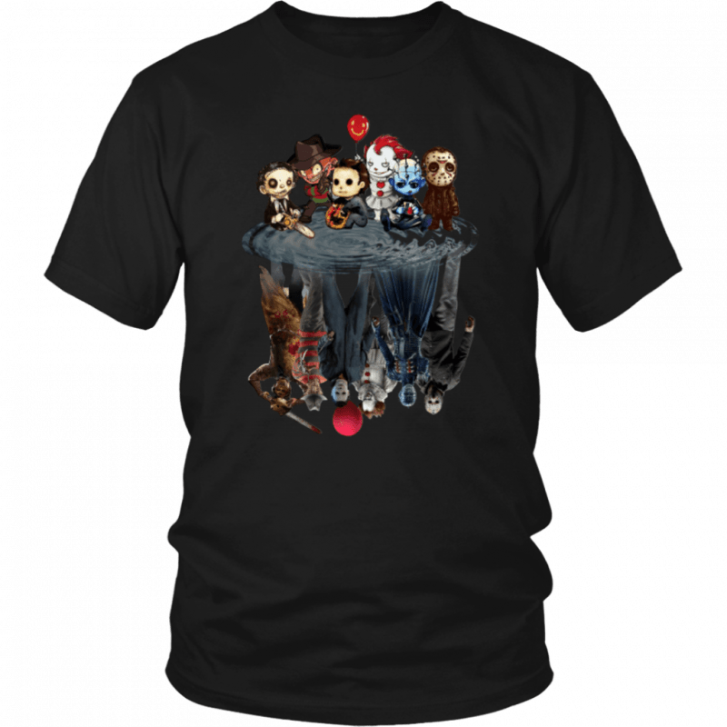 Horror Characters Water Mirror Reflection 2019 T-Shirt