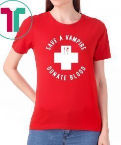 Original Save A Vampire Donate Blood Funny Halloween T-Shirt