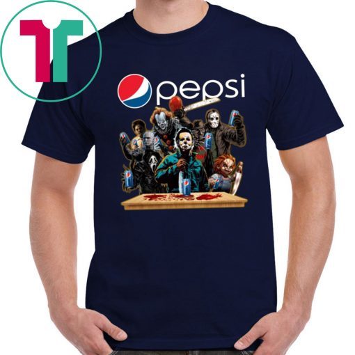 Horror Characters Drinking Pepsi Funny Halloween Gift Tee Shirt