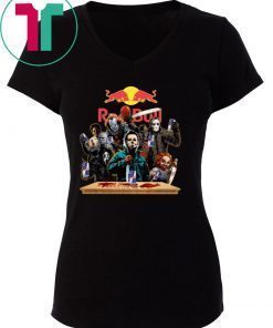 Buy Horror Characters Drinking Red Bull Funny Halloween Gift T-Shirt