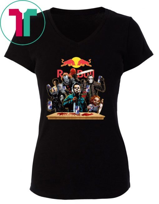 Buy Horror Characters Drinking Red Bull Funny Halloween Gift T-Shirt