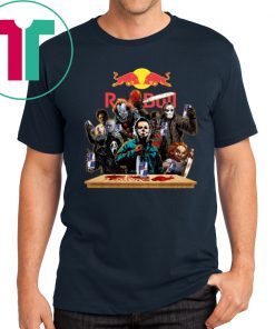 Buy Horror Characters Drinking Red Bull Funny Halloween Gift T-Shirt