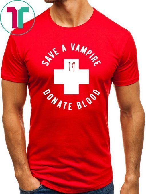 Original Save A Vampire Donate Blood Funny Halloween T-Shirt