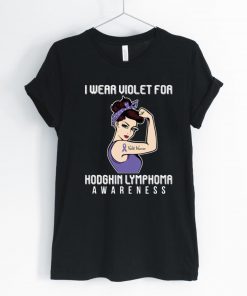 I Wear Violet For Hodgkin Lymphoma Awareness For Cancer Warrior T-Shirt