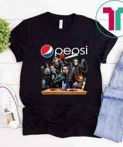 Horror Characters Drinking Pepsi Funny Halloween Gift Tee Shirt