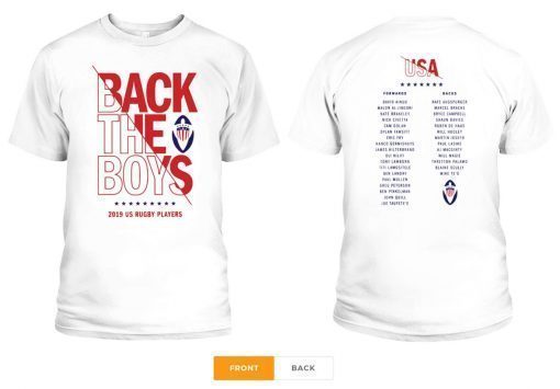 Womens Back the Boys 2019 USA Rugby Players Squad T-Shirt