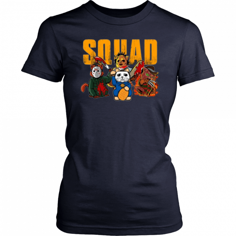 Cats In Killer Squad Costume T-shirt Funny Halloween Gift Tee