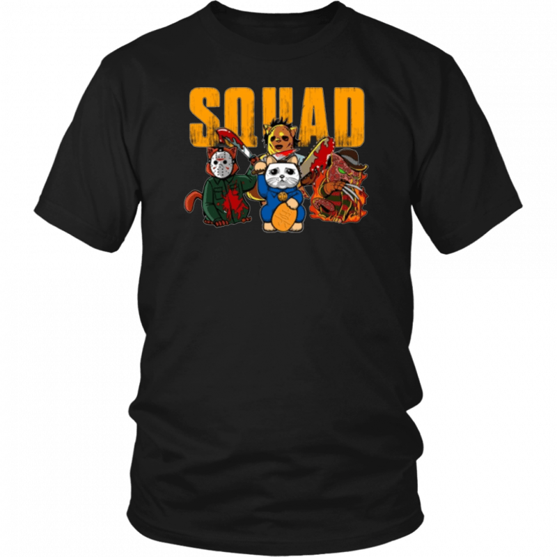 Cats In Killer Squad Costume T-shirt Funny Halloween Gift Tee