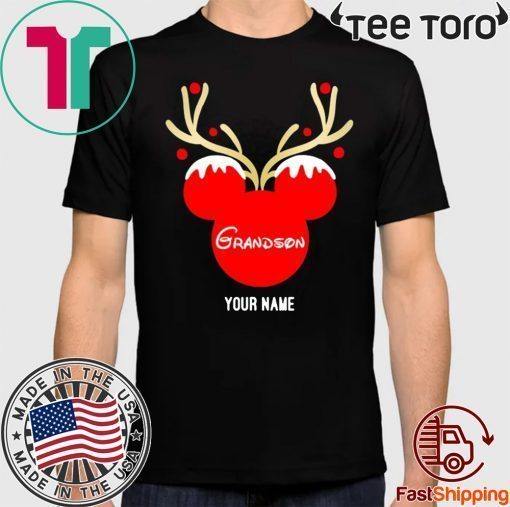 Custom Name Grandson Mickey Reindeer Family Christmas Shirt Classic Tee