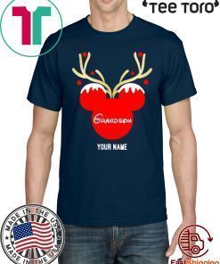 Custom Name Grandson Mickey Reindeer Family Christmas Shirt Classic Tee