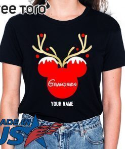 Custom Name Grandson Mickey Reindeer Family Christmas Shirt Classic Tee