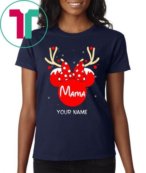 Custom Name Minnie Reindeer Mama Family Christmas Shirt