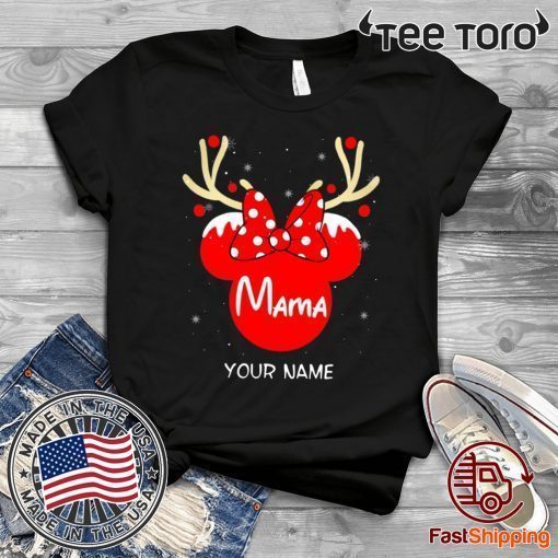 Custom Name Minnie Reindeer Mama Family Christmas Shirt