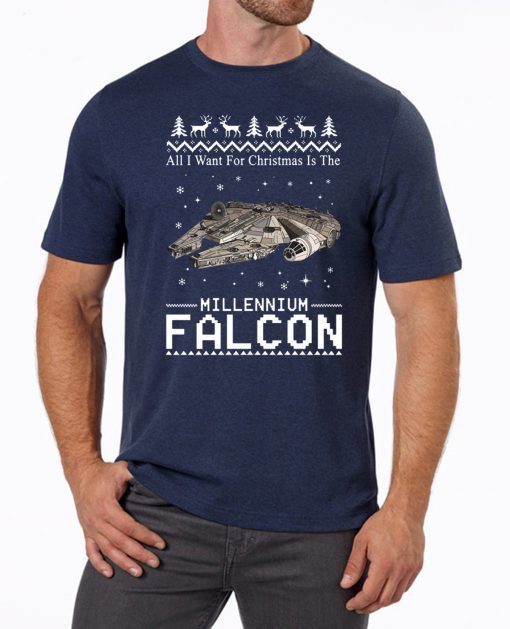 All I Want For Christmas Is The Millennium Falcon Star Wars tshirt