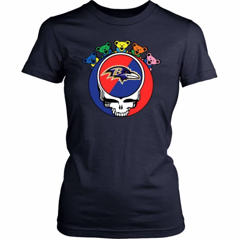 Grateful Dead Mixed With Baltimore Ravens Cool Gift For Fans T-Shirt