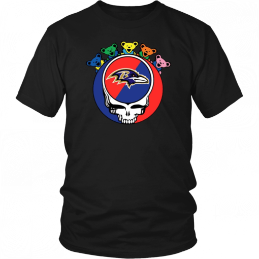 Grateful Dead Mixed With Baltimore Ravens Cool Gift For Fans T-Shirt