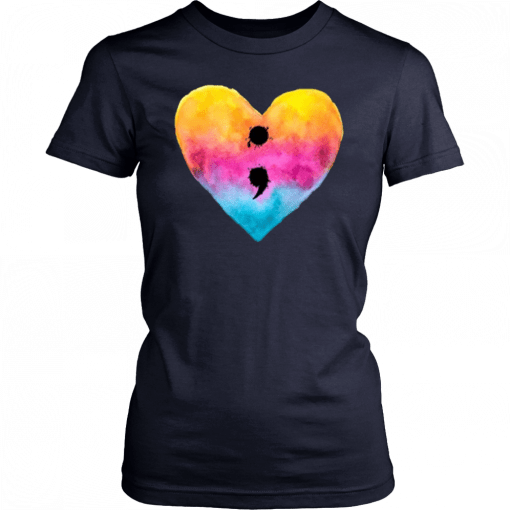 Semicolon Heart Mental Health Awareness Nice Gift Tee Shirt